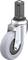 Przemysłowa rolka obrotowa z szarym kołem i metalową obudową, przeznaczona do ciężkich obciążeń. Widok z boku ukazuje płytkę mocującą od góry.