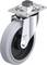 Rolka obrotowa z obudową wykonaną z srebrnego metalu i szarym kółkiem, odpowiednia do zastosowania w meblach lub urządzeniach.
