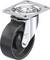 Kółko obrotowe z czarnym kołem i srebrnym metalowym mocowaniem, odpowiednie do mebli lub urządzeń. Widoczne oznaczenie 'made in Germany'.