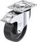Obrotowe, stabilne kółko jezdne wykonane z metalu i tworzywa sztucznego do zastosowań przemysłowych, z płytką mocującą i hamulcem.
