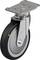 Szare i czarne kółko obrotowe z mocowaniem metalowym; nadające się do zastosowań przemysłowych i transportowych.