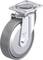 Przemysłowe kółko metalowo-gumowe z przegubem obrotowym, możliwe do zamontowania na urządzeniach lub meblach, zapewniające lepszą mobilność.