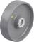 Szare koło z wbudowanym łożyskiem kulkowym; z boku widoczny jest mały żółty punkt.