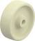 Kremowe plastikowe koło z centralnym otworem, odpowiednie do mebli lub urządzeń, na neutralnym tle.