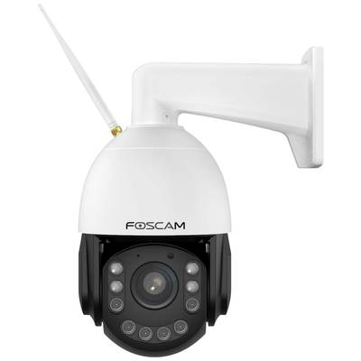 Kamera monitorująca zamocowana na uchwycie ściennym, z anteną i kilkoma diodami LED z przodu, marki Foscam.