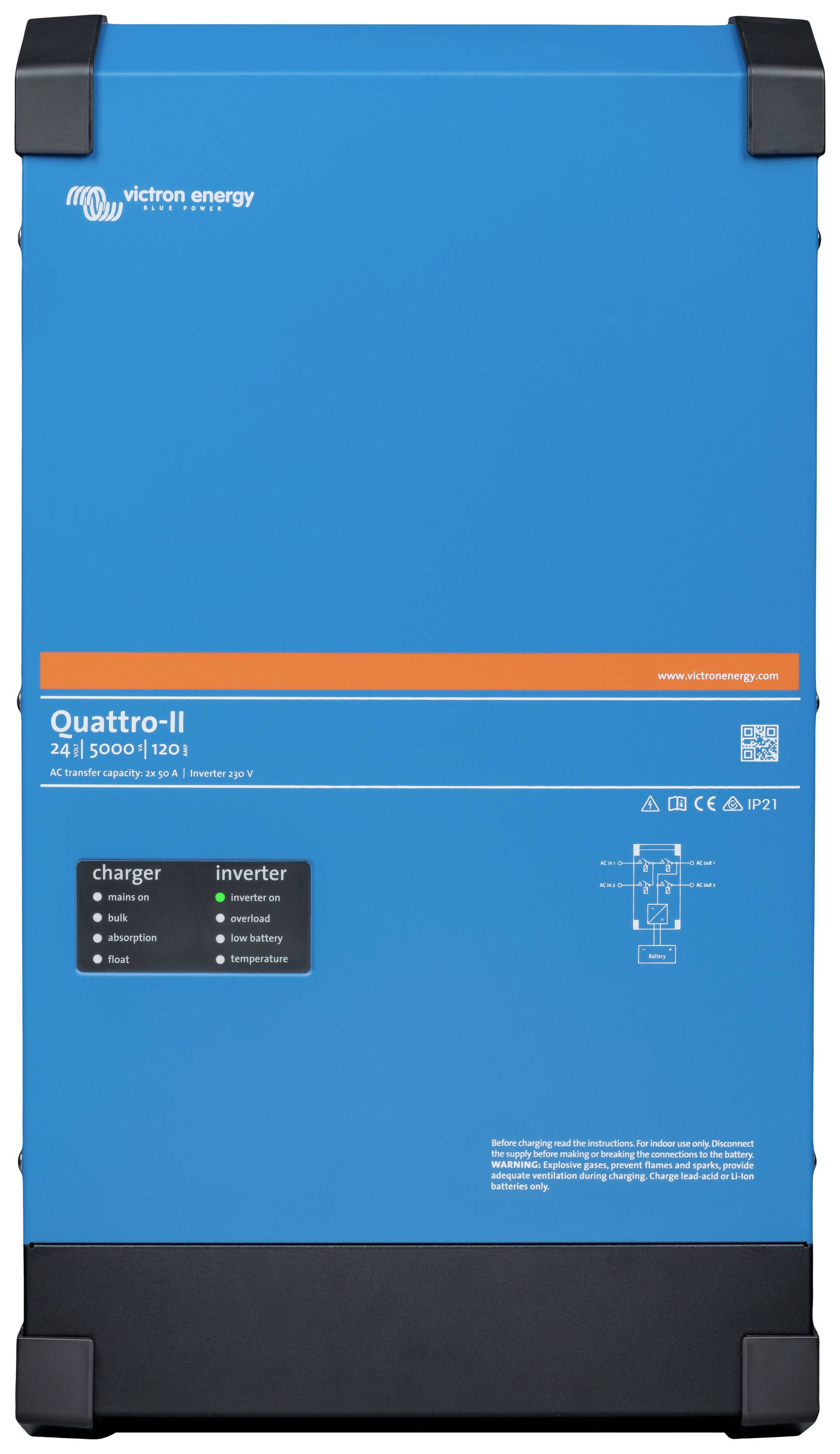 Автомобільний інвертор Victron Energy QUA242505010 Quattro II 24/5000/120-50/50 5000 Вт