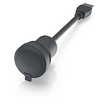 Czarny kabel adapter z obudową okrągłego kształtu i złączem USB, odpowiedni do urządzeń elektronicznych.