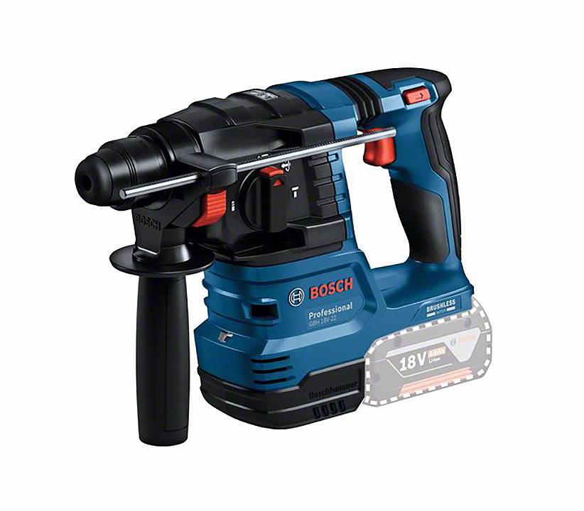 Bosch Professional GBH 18V-22 SDS-Plus-Акумуляторна перфораторна дриль 18 В без акумулятора, без зарядного пристрою, вкл. справа