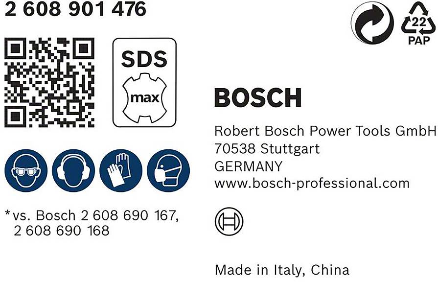 'Ulepszone zmniejszenie pylenia podczas rozłamywania betonu' jest napisane na górze. Poniżej znajdują się punkty dotyczące wydajnego transportu pyłu i uniwersalnego dopasowania.