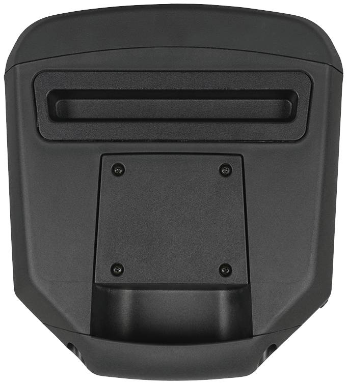 Czarny termometr na podczerwień z pionowym otworem na kartę i czterema widocznymi śrubami na przedniej części.