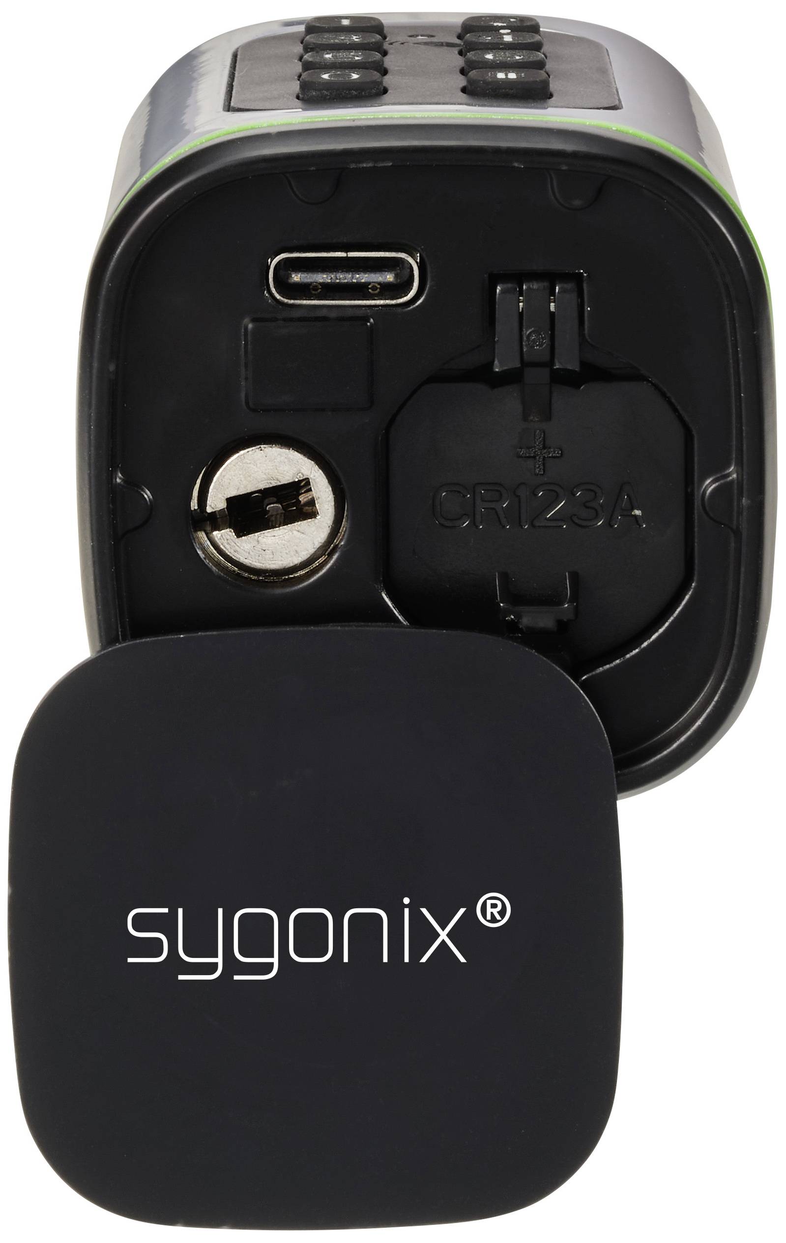 Циліндр Sygonix SY-6121660 на 3 В постійного струму, сумісний з Bluetooth, з підсвічуванням клавіатури