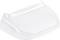 Biała, błyszcząca plastikowa osłona z zaokrąglonymi narożnikami i lekko nachylonym profilem, prawdopodobnie element jakiegoś urządzenia.