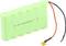 Zielony akumulator Ni-MH, 7,2V, 2000mAh, z dwoma wystającymi przewodami. Odpowiedni do urządzeń elektronicznych lub zabawek.