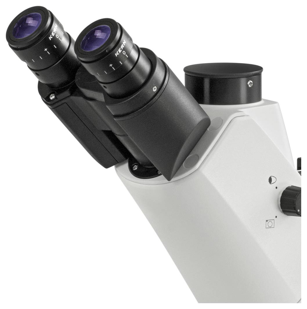 Mikroskop z dwoma okularem i białą obudową. Odpowiedni do użycia w laboratoriach do dokładnej obserwacji próbek.