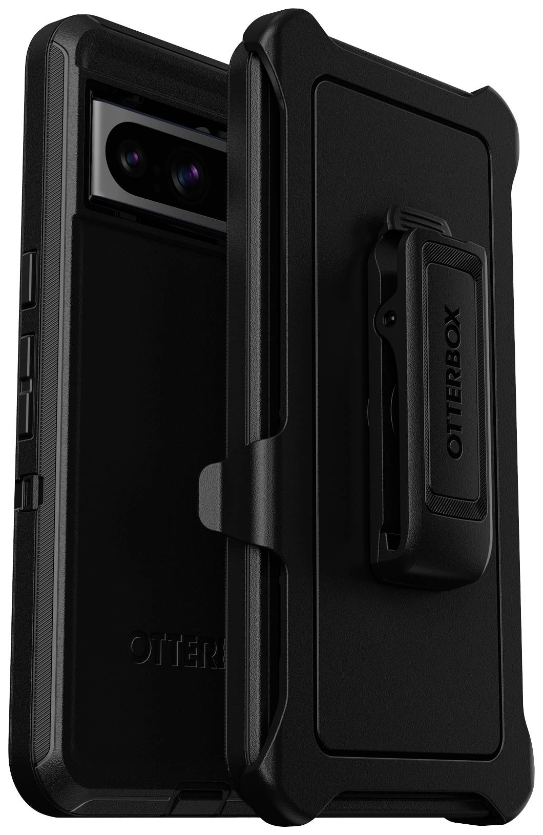 Czarna obudowa na telefon z klipsem od Otterbox, o ochronnym designie, dopasowana do smartfona.