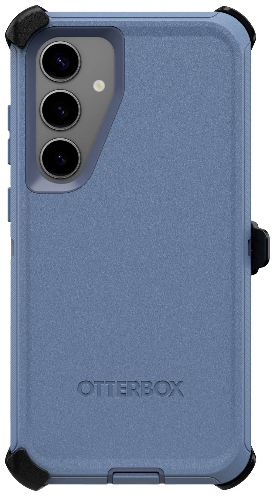 Niebieskie etui Otterbox na smartfon z potrójnym aparatem. Zapewnia solidną ochronę dzięki wzmocnionym narożnikom.