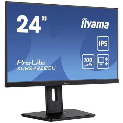 Monitor 'iiyama ProLite XUB2492QSU' z 24-calowym ekranem, panelem IPS, częstotliwością odświeżania 100 Hz i regulowaną podstawą.