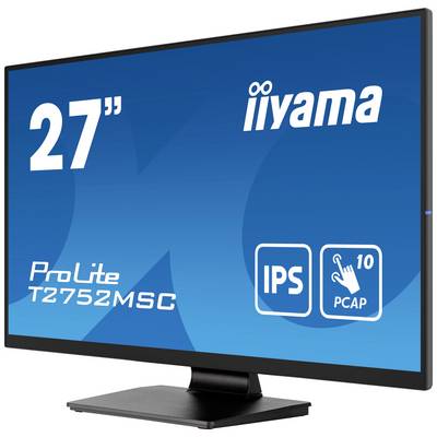 Monitor Iiyama o przekątnej 27 cali z modelem ProLite T2752MSC. Wyświetlacz z technologią IPS i funkcjonalnością wielodotykową 10-punktową.