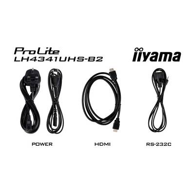 'ProLite LH4341UHS-B2 iiyama' Kabel: Kabel zasilający, HDMI, RS-232C.