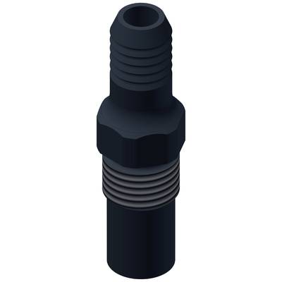 Ciemnoszary adapter z tworzywa sztucznego o powierzchni strukturalnej z wieloma żeberkami wzdłuż trzonu. Stosowany w mechanice.