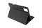 Czarna obudowa tabletu w pozycji pionowej, podtrzymująca urządzenie pod skosnym kątem, co ułatwia oglądanie ekranu.