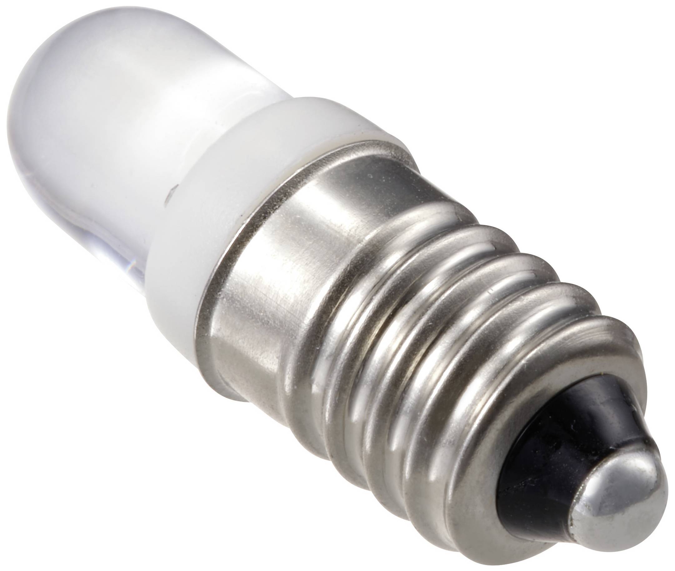 Mała żarówka z metalową podstawą i przezroczystym szkłem. Posiada gwint służący do zamocowania w oprawce.