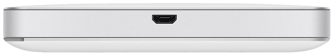 Płaskie, prostokątne urządzenie elektroniczne z gniazdem USB po boku, przedstawione z widoku czołowego.