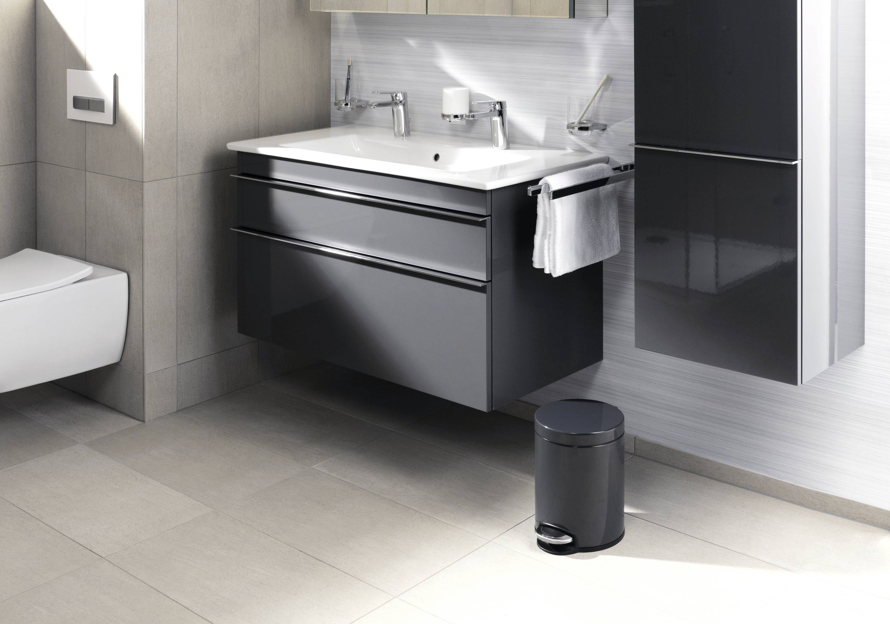 Durable 341058 Контейнер для сміття 5 л (Ø x H) 205 мм x 290 мм метал, пластик сірий антрацит 1 шт.