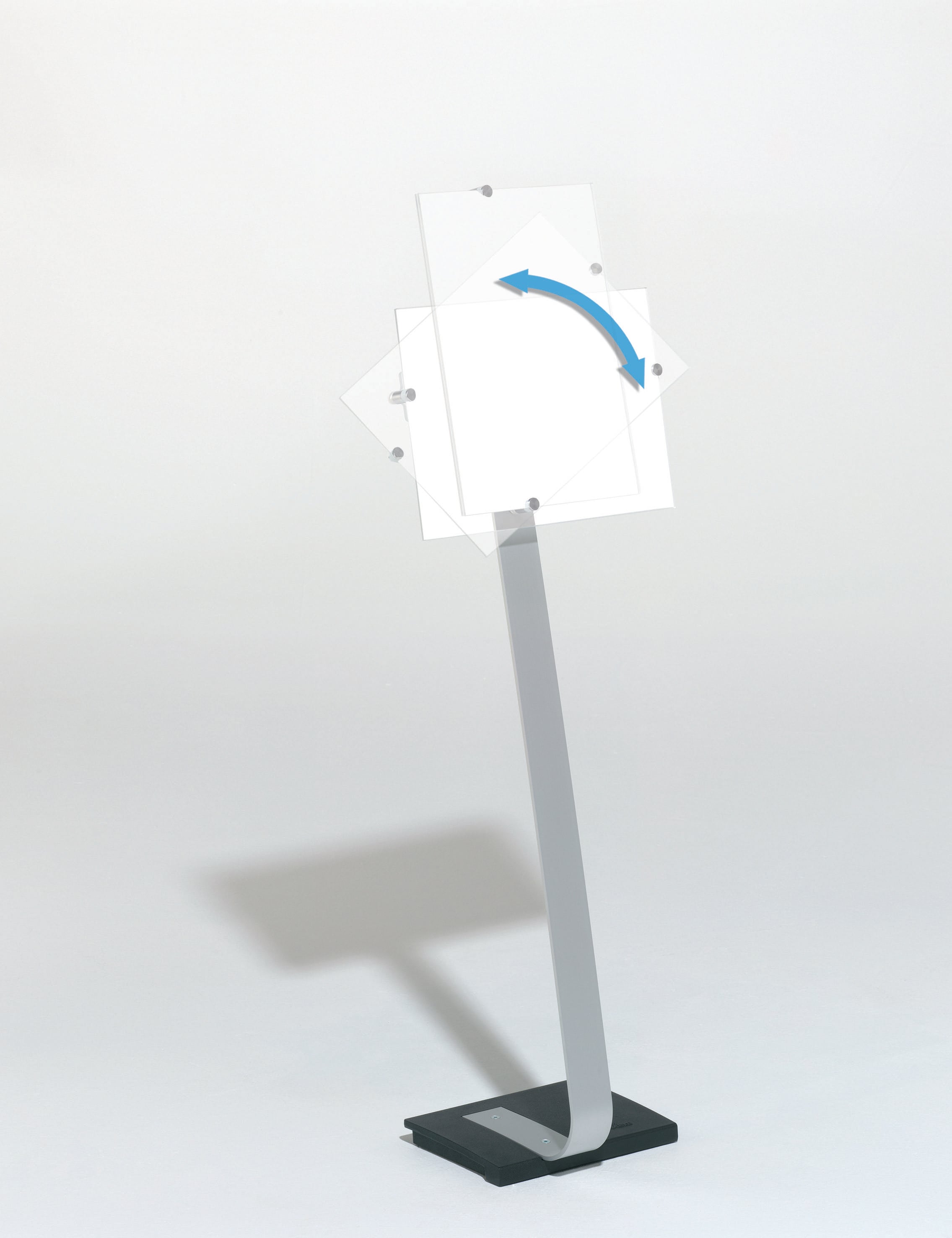 Міцні підлогові підставки 481923 сріблястого кольору (Ш x В x Г) 302 x 1250 x 280 мм