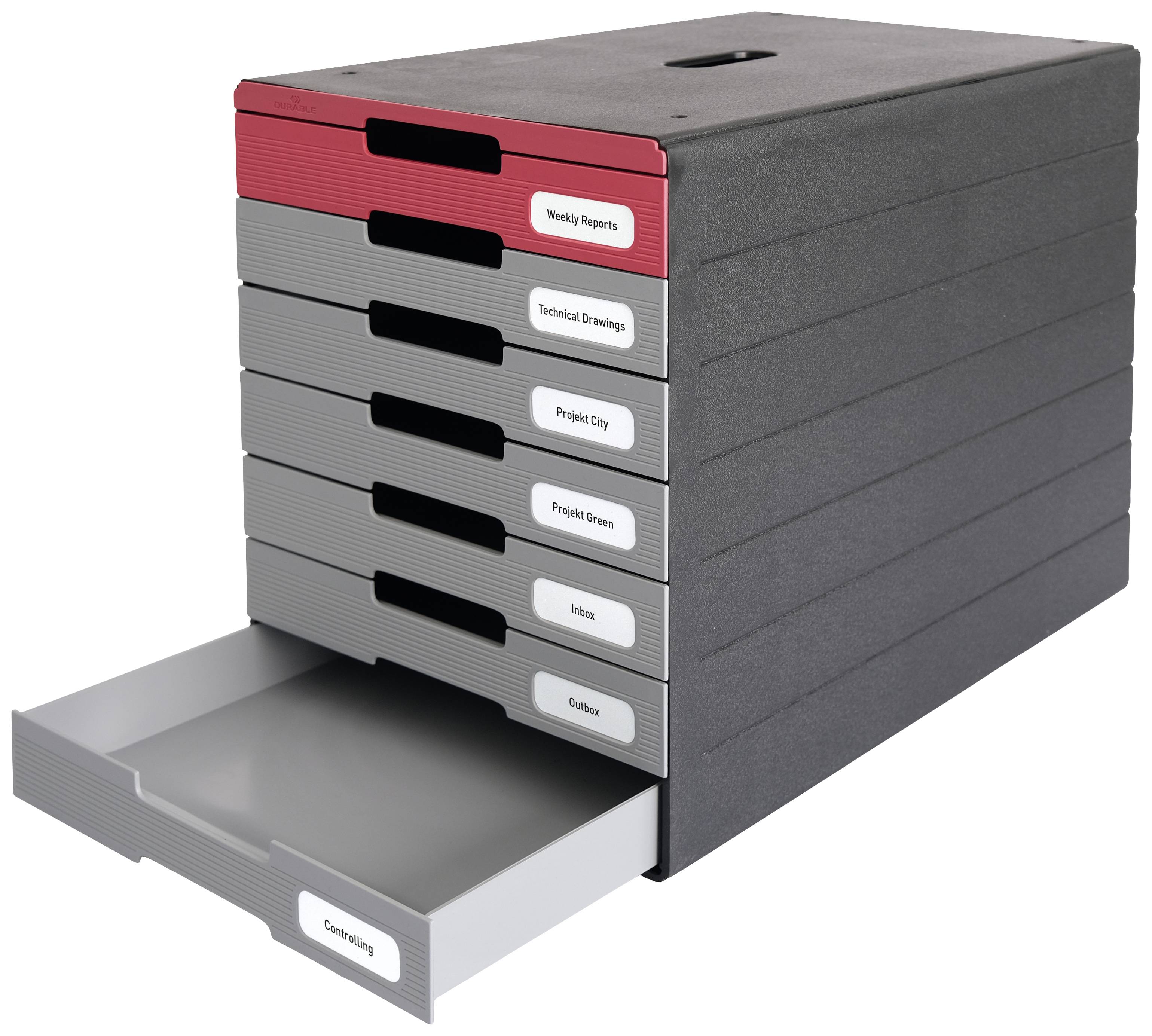 Шафа з шухлядами Durable 776303 антрацит DIN A4, DIN C4 Кількість шухляд: 7