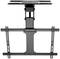 Uchwyt sufitowy do montażu telewizora. Wykonany z czarnego metalu, z regulowanymi ramionami, odpowiedni dla różnych rozmiarów telewizorów.
