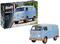 Zestaw modelarski VW T1 Transporter w skali 1:24 z logo Gulf, składający się z 123 elementów. Model przedstawia niebieskiego busa.