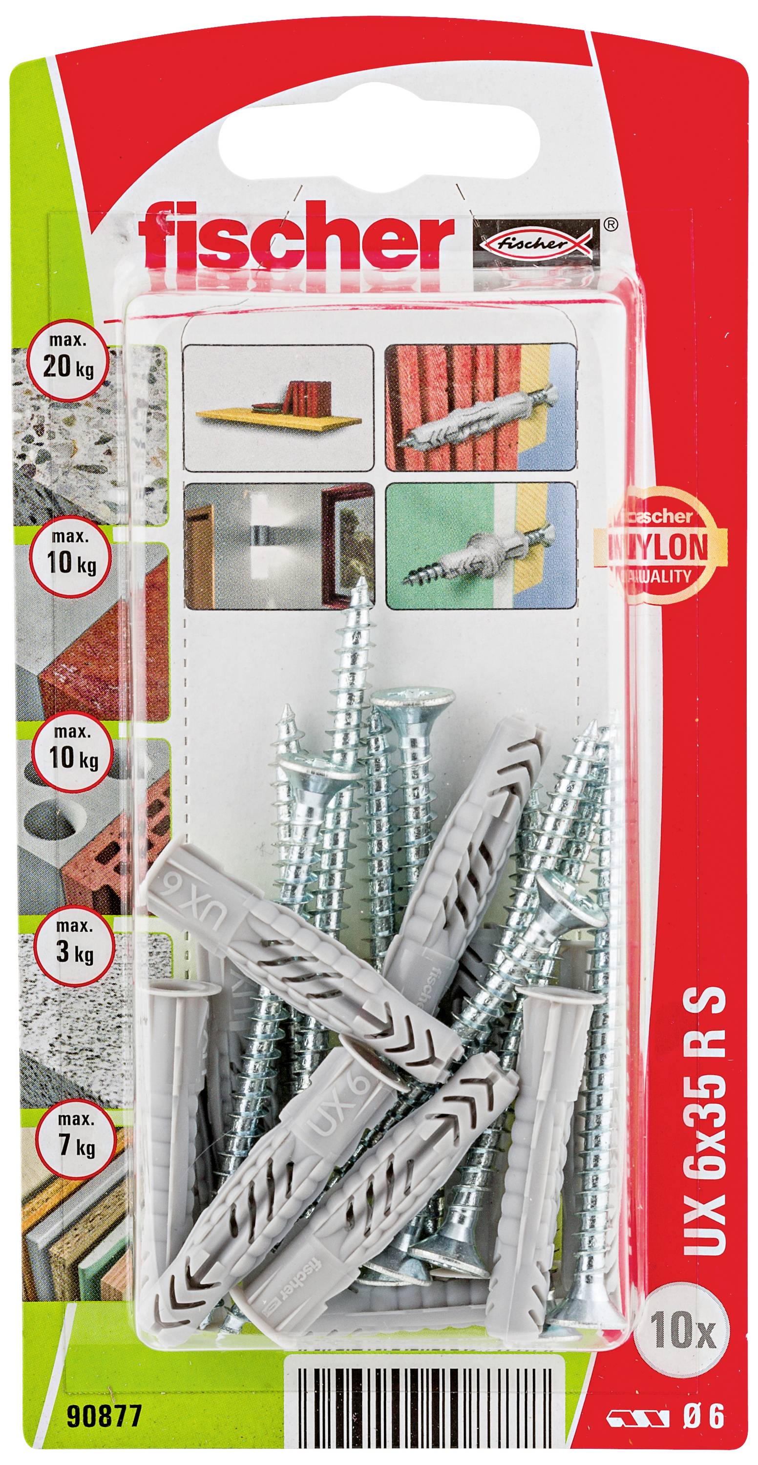 Fischer 090877 UX 6 x 35 R S K NV Універсальний дюбель 35 мм 1 комплект