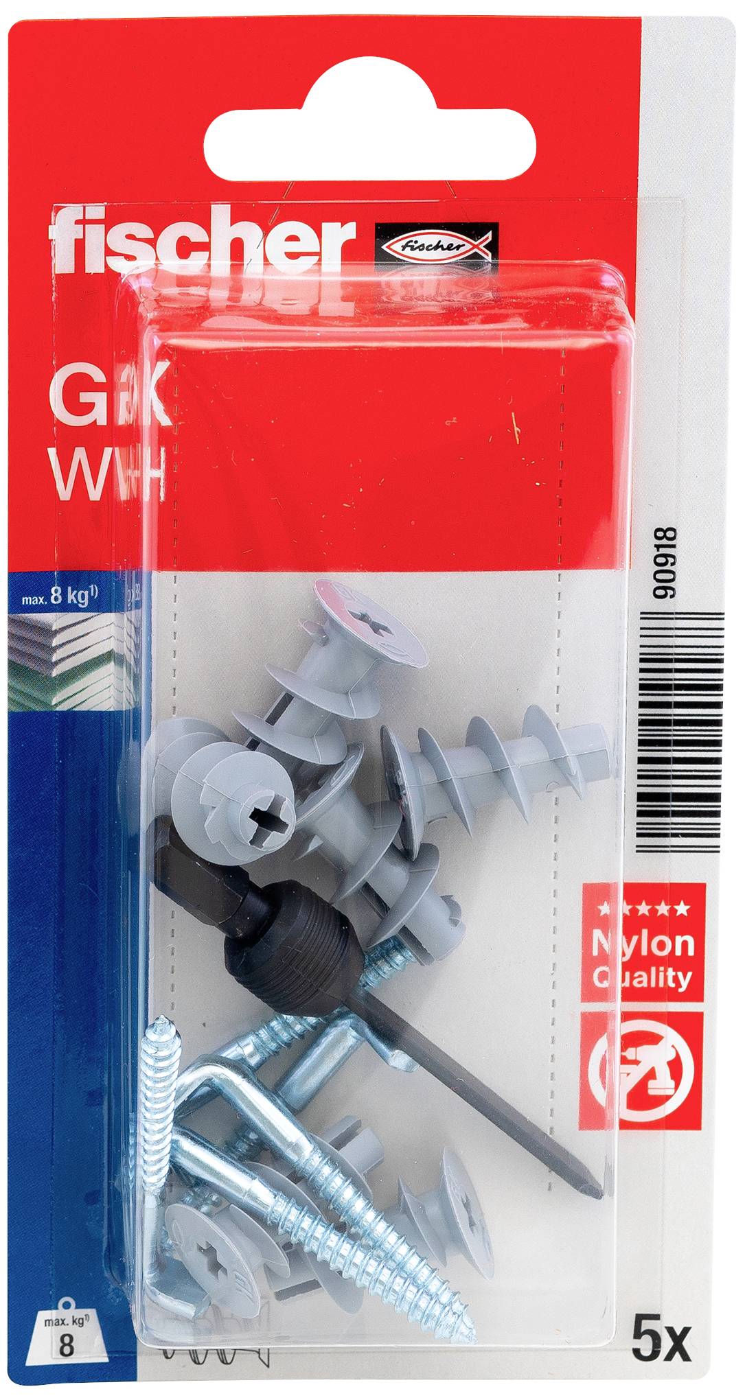 Fischer 090918 GK WH K NV Дюбелі для гіпсокартону 1 комплект