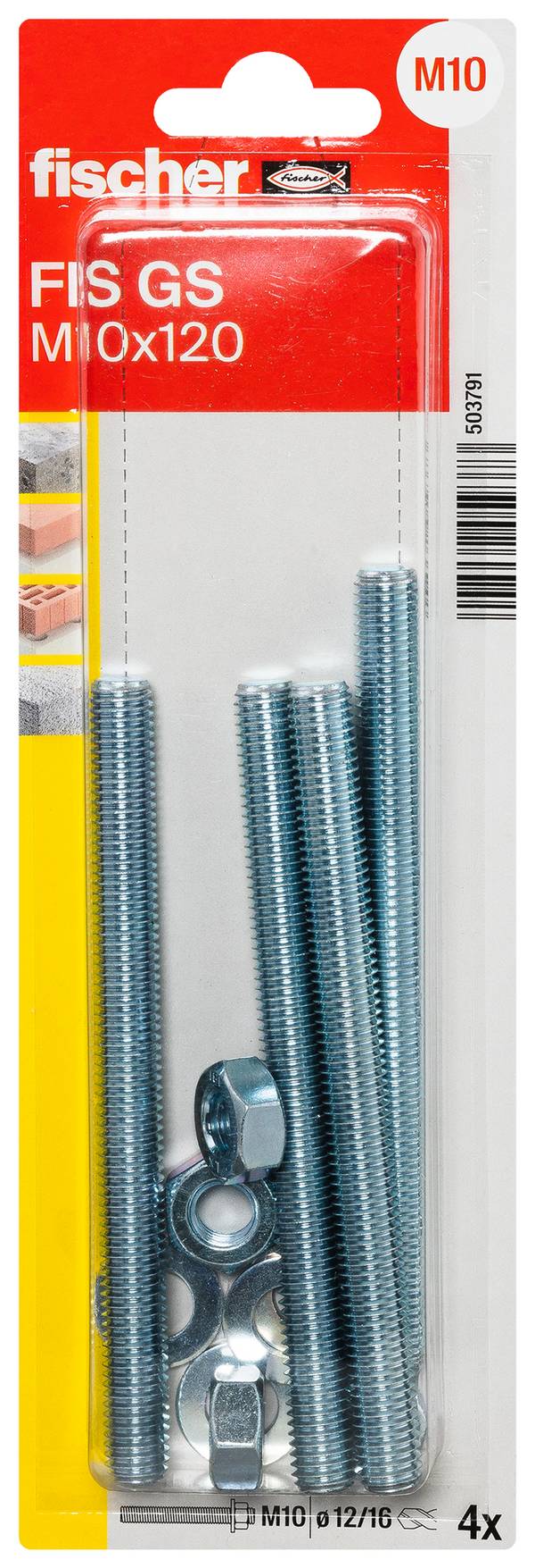 Fischer 503791 FIS GS M10 x 120 K NV Kotwa gwintowana 120 mm 12 mm 1 zest.