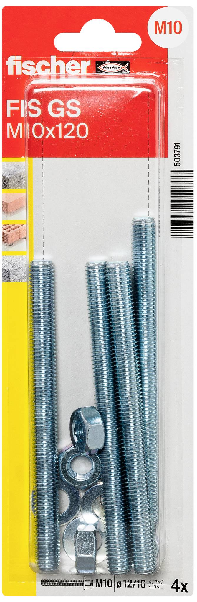 Різьбовий анкер Fischer 503791 FIS GS M10 x 120 K NV 120 мм 12 мм 1 комплект