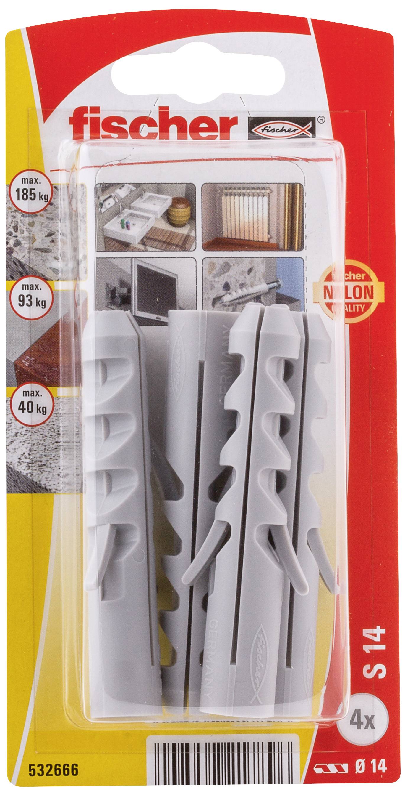 Fischer 532666 S 14 K NV Розширювальний дюбель 75 мм 14 мм 1 комплект