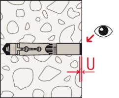 Rysunek przedstawia profil wiercenia. Linia pionowa i oko zaznaczają pomiar. Tłem jest wzór strukturalny.