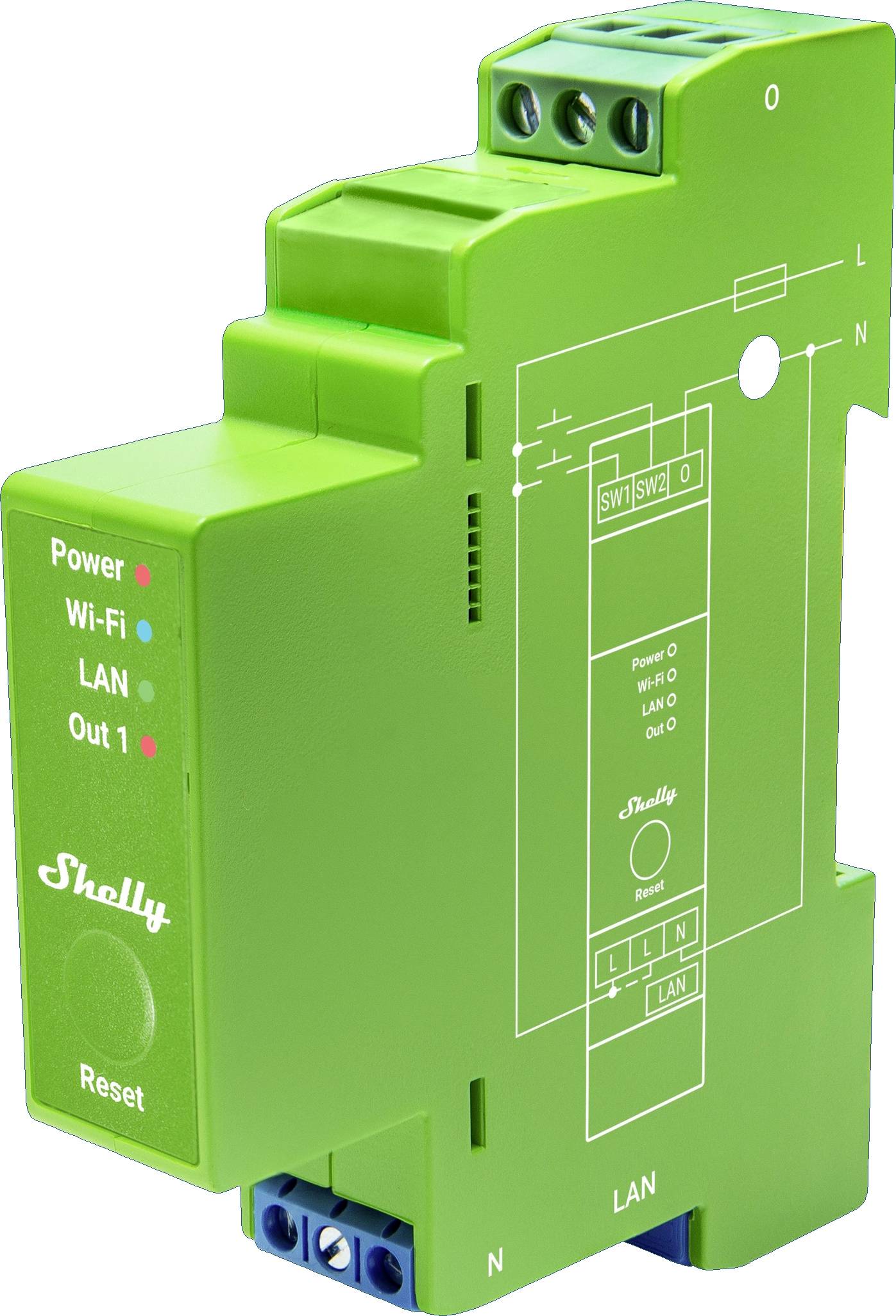 Реле Shelly Shelly Pro Dimmer 1PM для DIN-рейки Bluetooth, Wi-Fi