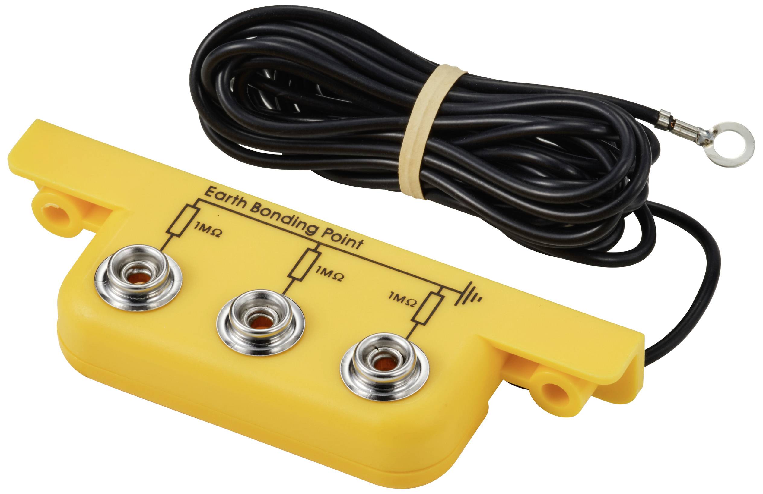 TRU COMPONENTS TC-12277208 Заземлювальний штекер 3x 10 мм, кнопковий роз'єм, кутовий з кабелем 1 шт.