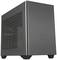 Szara obudowa komputerowa z boczными otworami wentylacyjnymi, stojąca na czterech stopkach. Idealna do kompaktowych zestawów komputerowych.