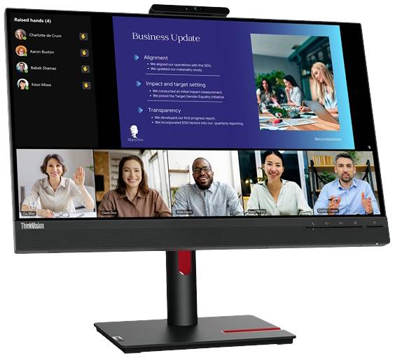 Монітор Lenovo ThinkVision T24v-30 EEK E (A - G) 61 см (24 дюйми) 1920 x 1080 пікселів 16:9 6 мс VGA, HDMI, DisplayPort, USB-B, US