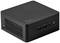 Kompaktowy, czarny minikomputery z logo Intel. Na przedniej ściance widoczne są porty USB oraz przycisk zasilania.