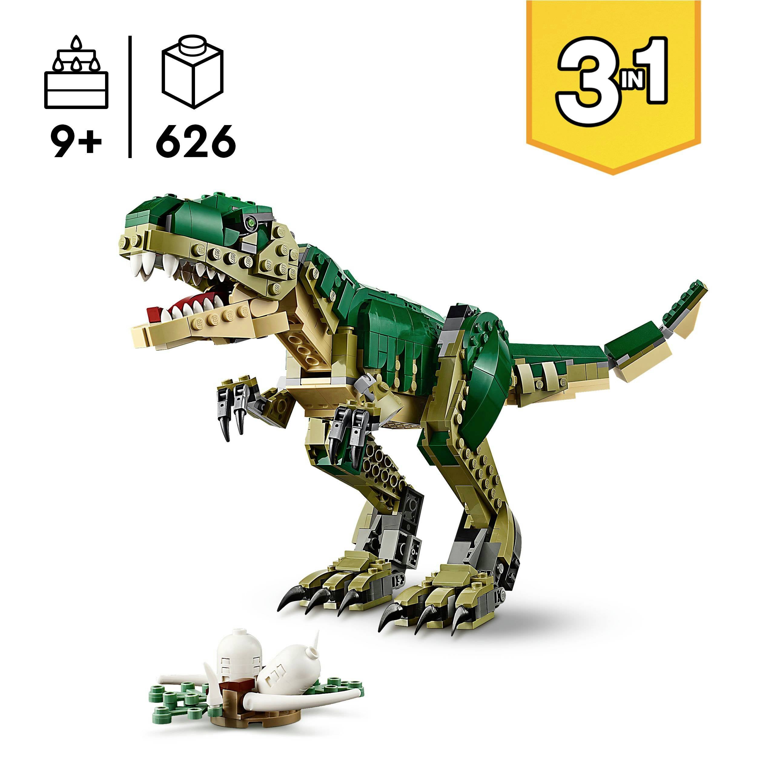 Zestaw Lego: Budowalny Dinozaur, 626 elementów. Od 9 lat. Zawiera 3 wersje: Dinozaur, Pterozaur, Triceratops.