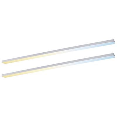 Dwie podłużne lampy LED: górna w świetle ciepłym, dolna w świetle zimnym. Są umieszczone obok siebie i prezentują różne temperatury barwowe światła.