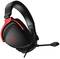 Zestaw słuchawkowy do gier w kolorze czarnym i czerwonym z mikrofonem i wyściełanym pałąkiem.