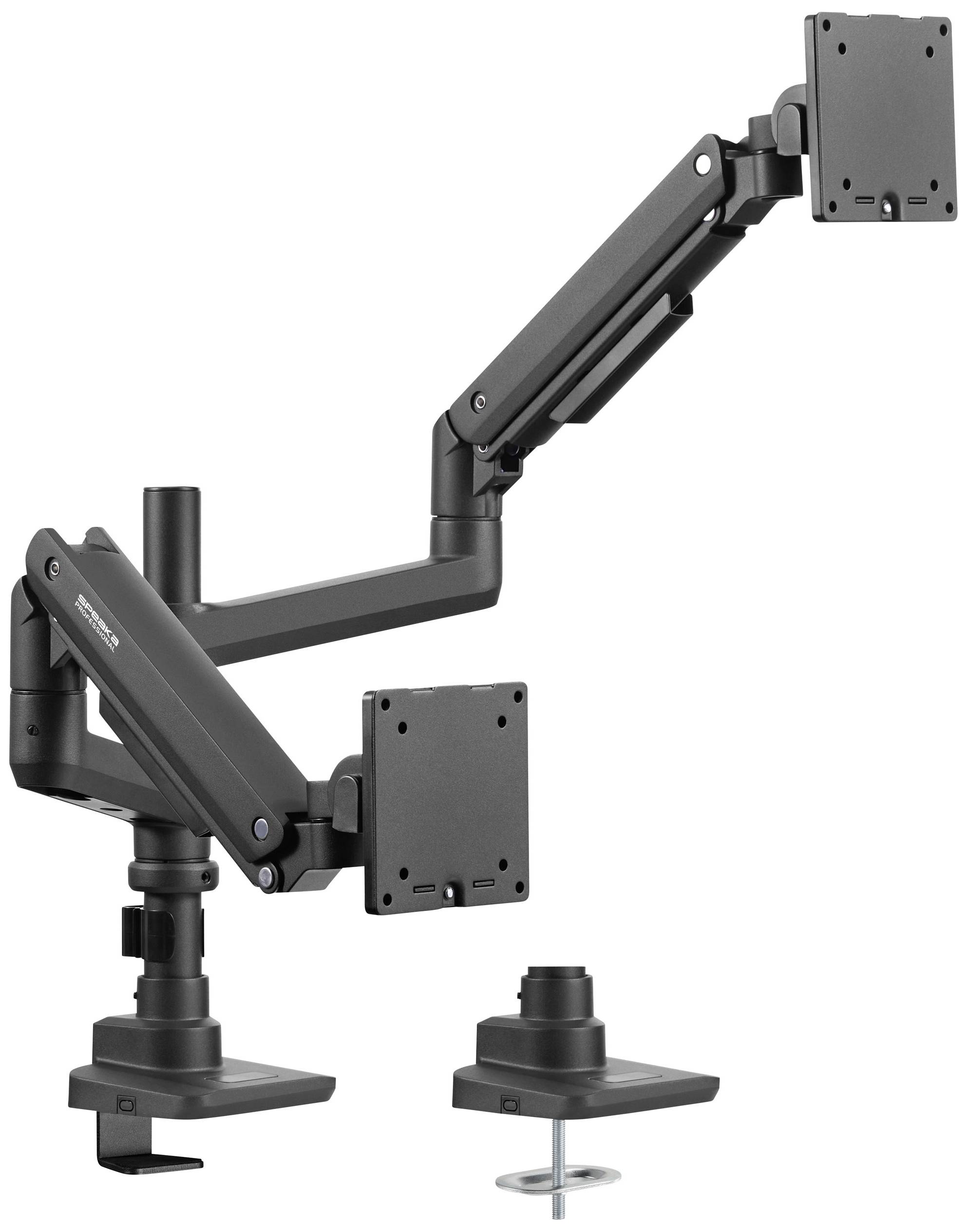 Професійний тримач для монітора SpeaKa SP-MM-980 для 2 дисплеїв 43,2 см (17 дюймів) - 124,5 см (49 дюймів), чорний, з регульованою