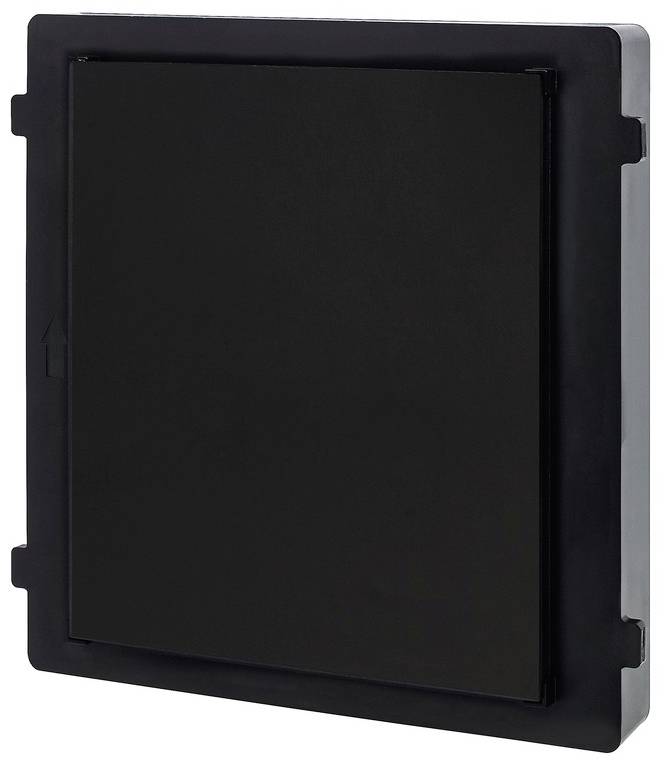 Czarna plastikowa pokrywa na kwadratowej aluminiowej ramie, prawdopodobnie osłona lub przykrycie technicznego włazu lub skrzynki.