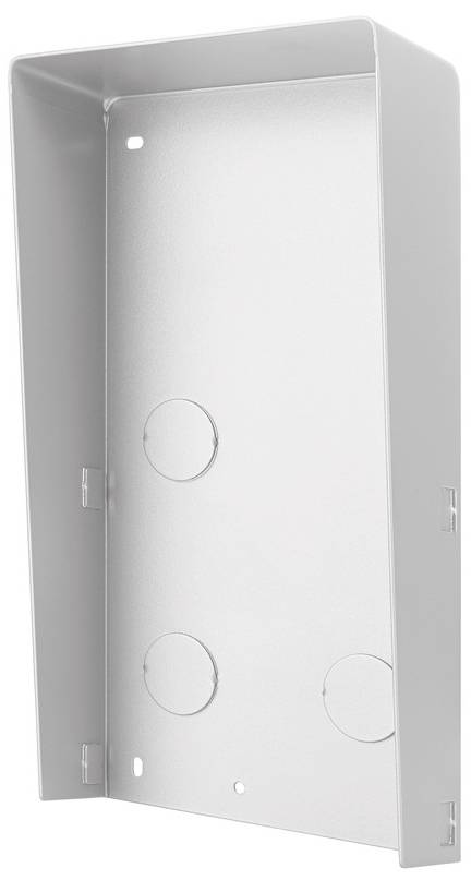 Metalowa obudowa z trzema okrągłymi otworami i skośną przednią ścianką. Stosowana do montażu lub zabezpieczania urządzeń.