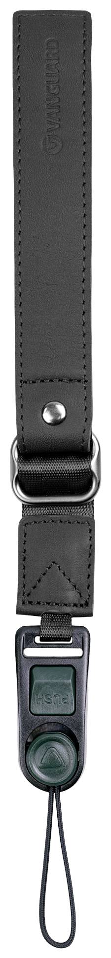 Czarna skórzana bransoletka z urządzeniem cyfrowym, które może być elektronicznym przyrządem pomiarowym.